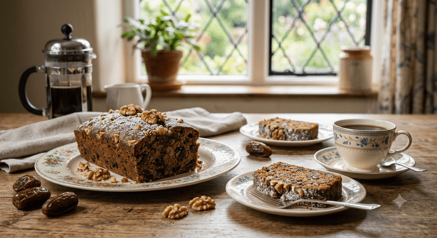 Dairy free Date and Walnut Cake baked by Farmhouse Cakes in Seaford